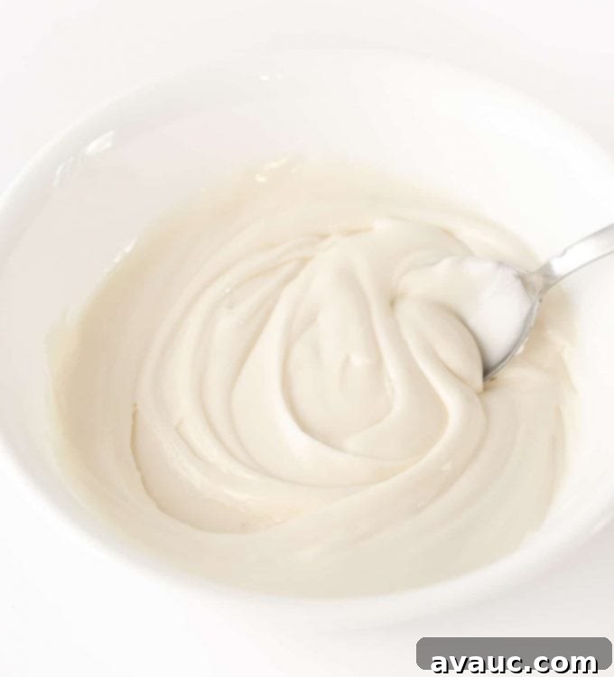 Bowl of White Royal Icing for Sugar Cookies
