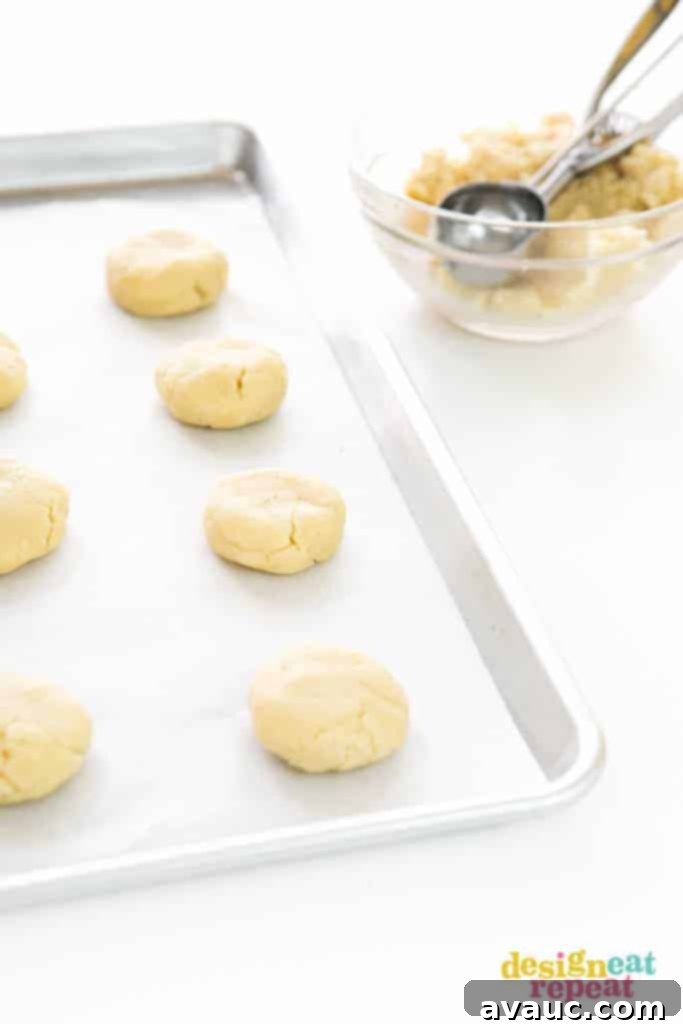 Scooping No Roll Sugar Cookie Dough