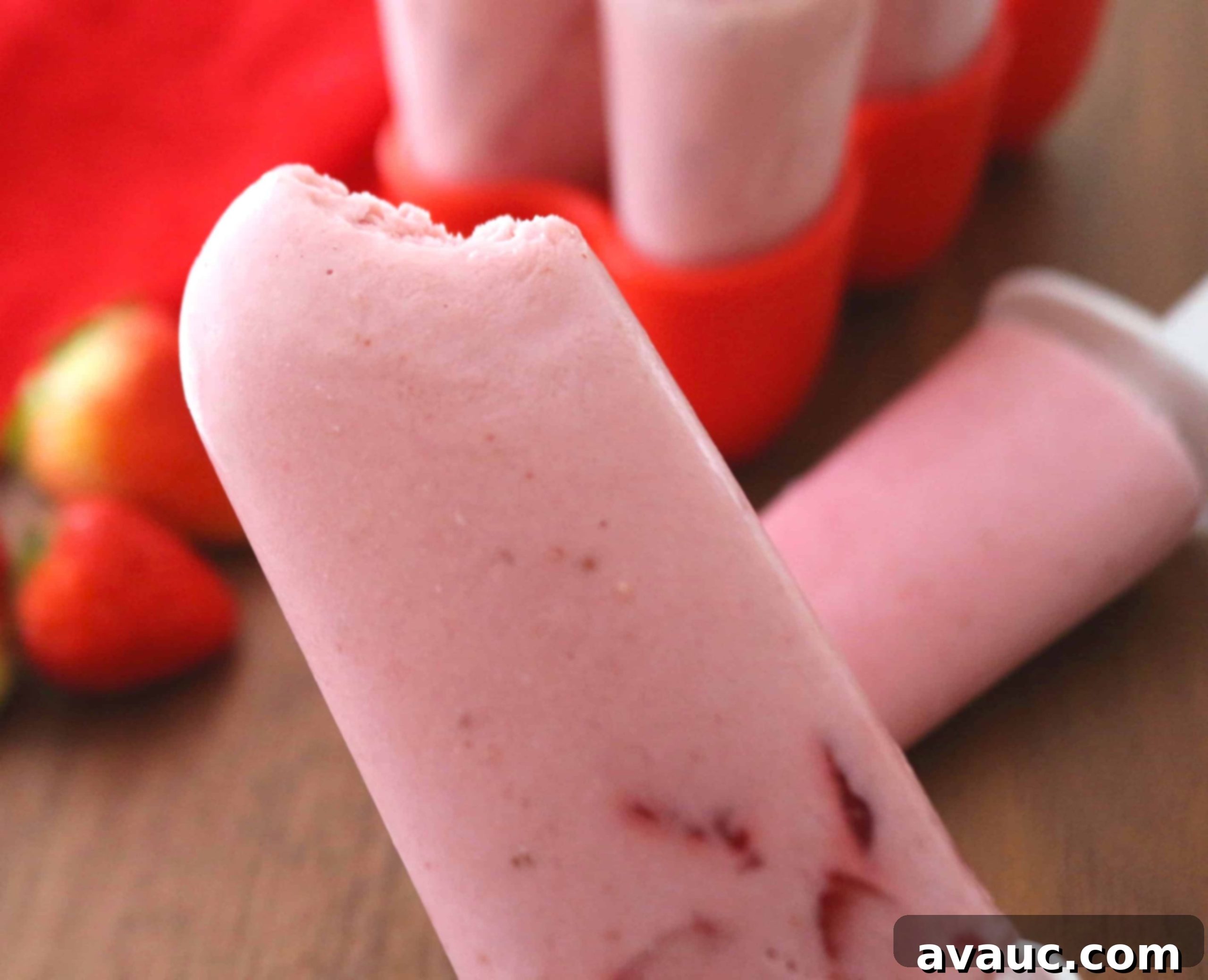 Strawberry-Coconut Cream Paletas (popsicles) #strawberrycreampaletas #strawberrycreampopsicles #popsicles