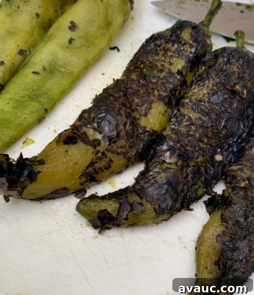 Roasted green chiles for pastel de papa #shepherdspie #roastedgreenchiles #pasteldepapa