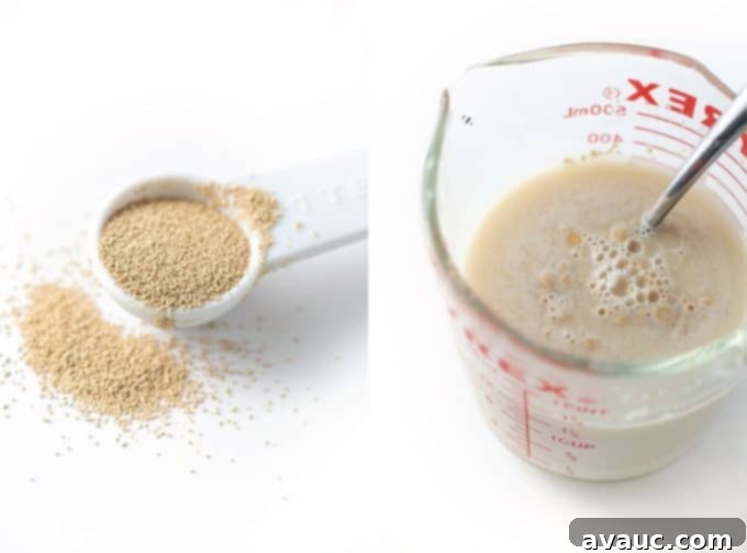 Yeast and water mixture proofing for Homemade soft pretzels