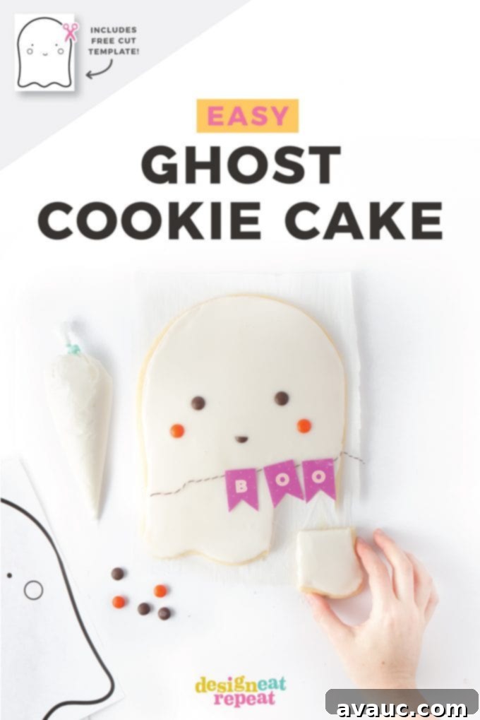 How to make an Easy Ghost Cookie Cake with Kids for Halloween