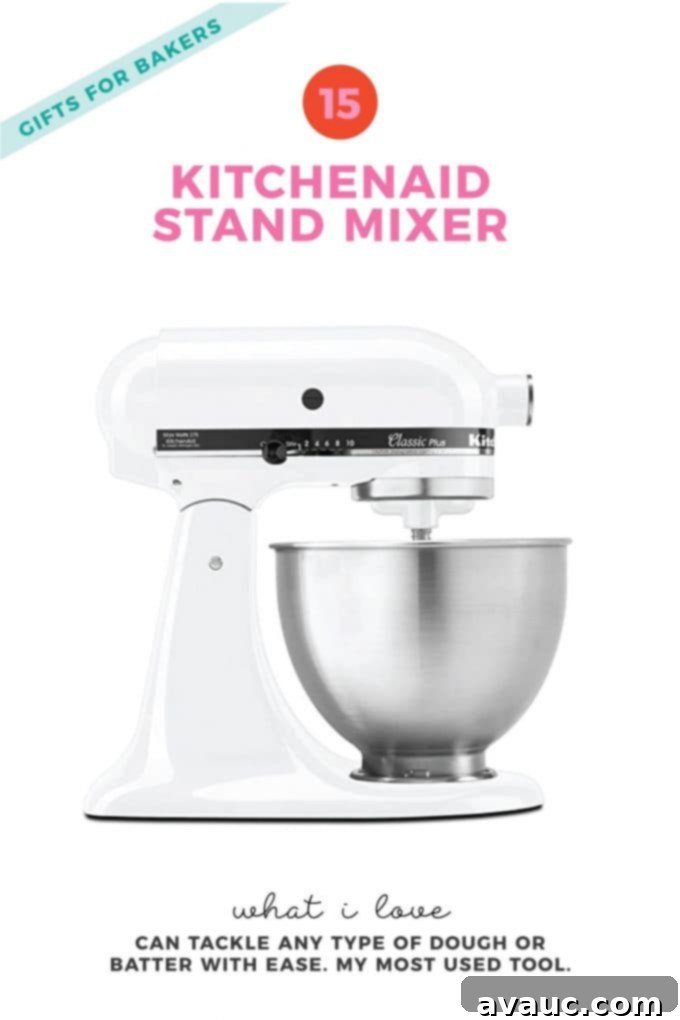 Red KitchenAid stand mixer with a mixing bowl