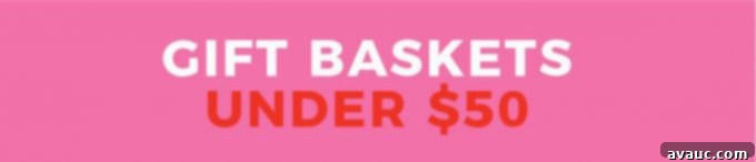 Decorative banner for 'Baker's Gift Baskets Under $50'