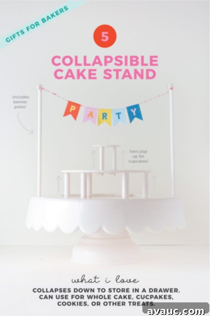Collapsible multi-tiered cake stand with banner poles