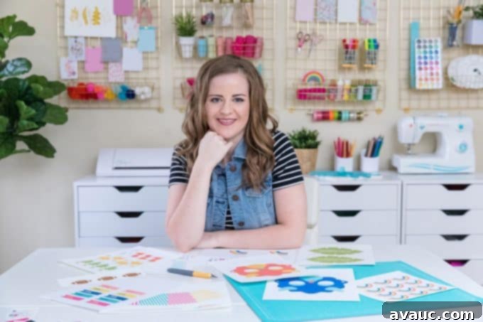 Another view of the brightly lit craft room, showcasing a desk and decor.