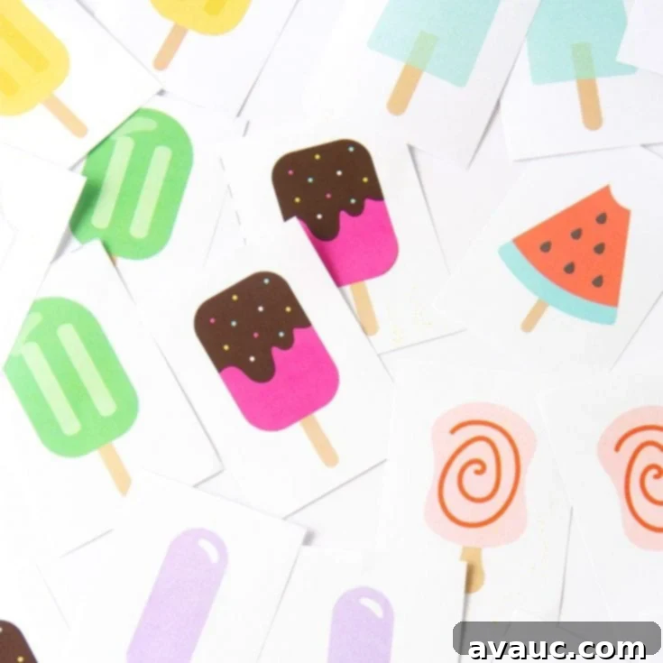 Ice Pop Memory Fun 9 How to Make a Popsicle Printable Memory Game for Kids