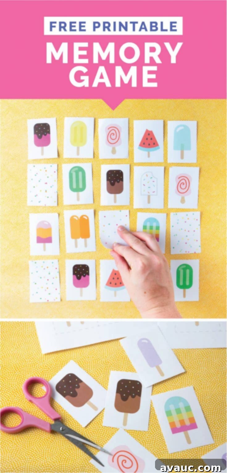 Popsicle Memory Game Pinterest Pin