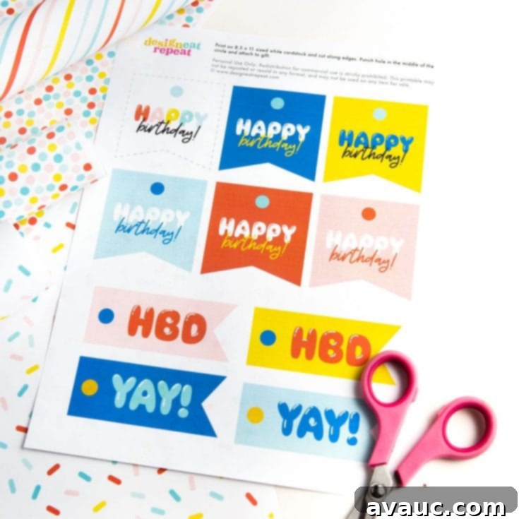 Free Printable Happy Birthday Tags