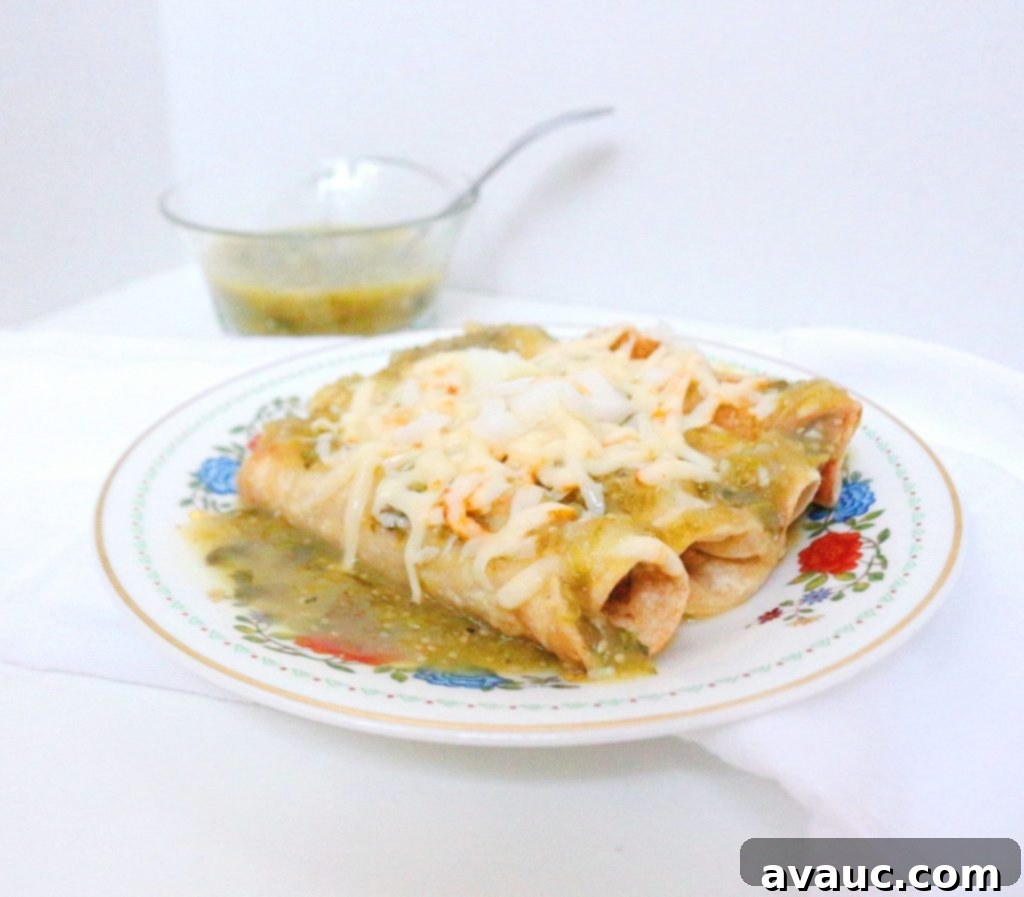 Chicken Enchiladas Suizas with Dairy-Free Option #enchiladas #enchiladassuizas #greenenchiladas