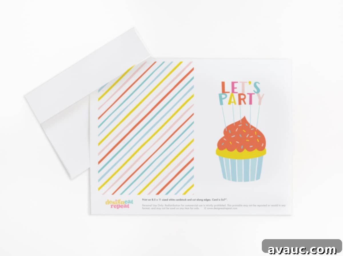 Sweetest Printable Birthday Treat 4 Someone holding a freshly printed cupcake birthday card on cardstock