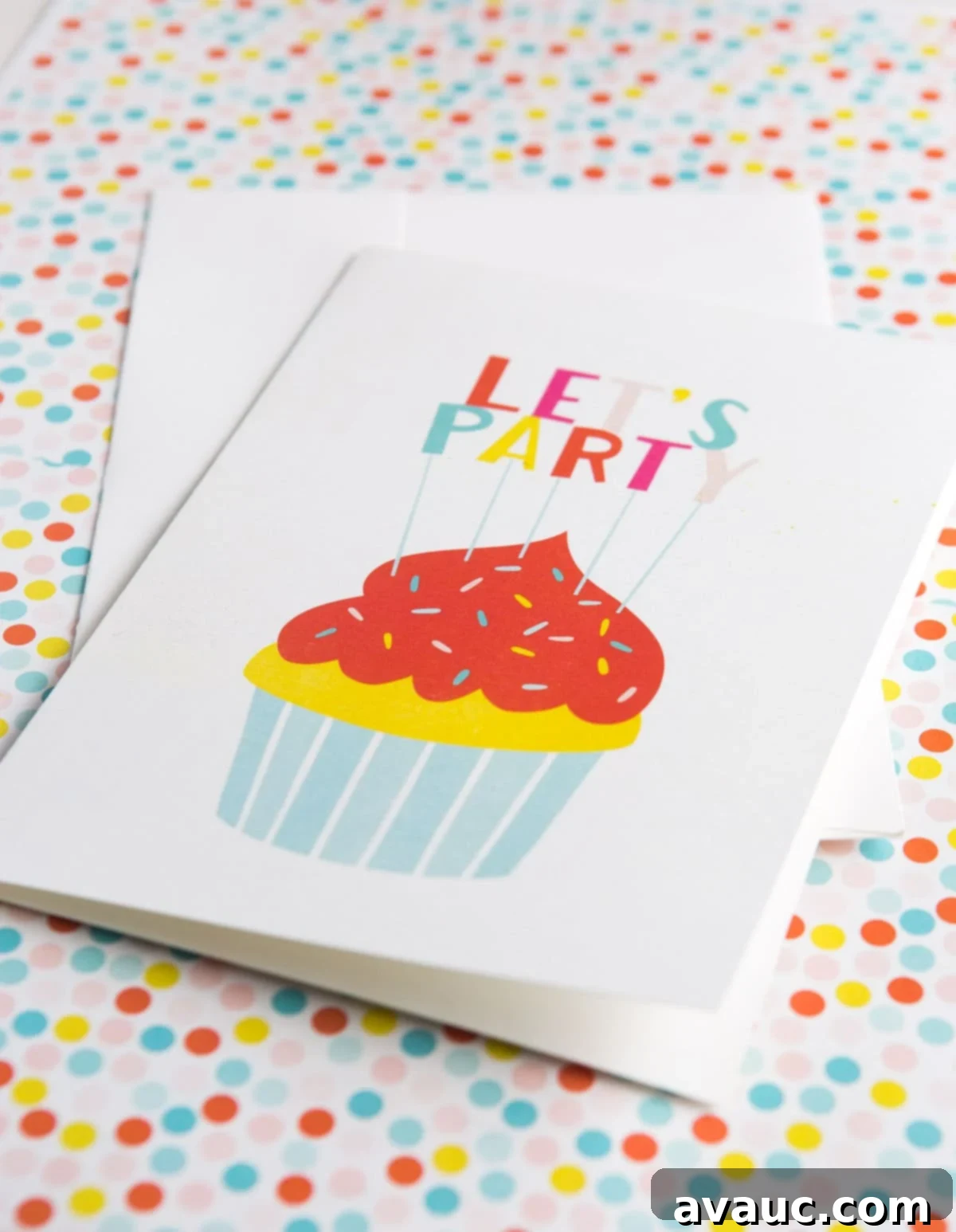 Sweetest Printable Birthday Treat 7 Comparing the size of the 5x7 inch folded birthday card to an envelope