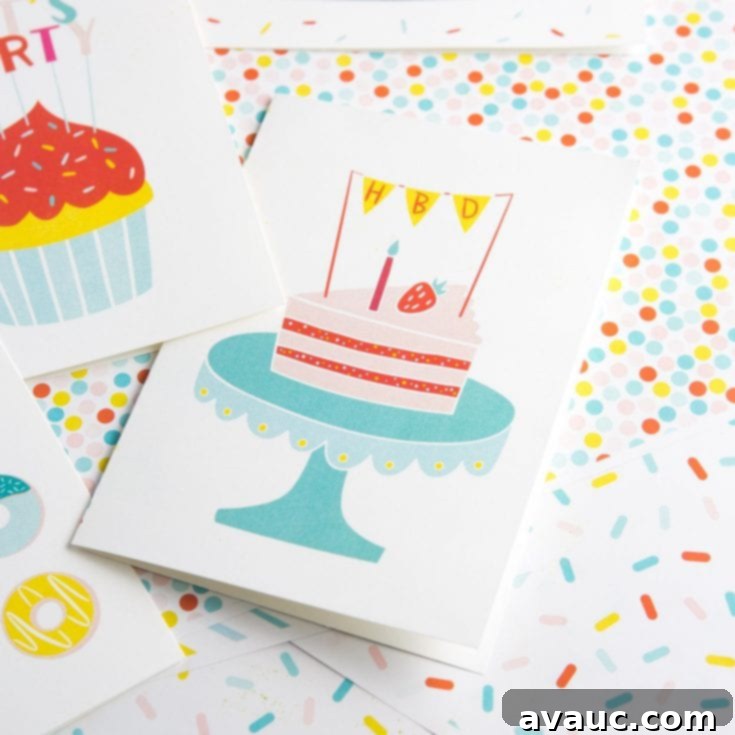 Cake slice printable birthday card with cherry pink icing and strawberry