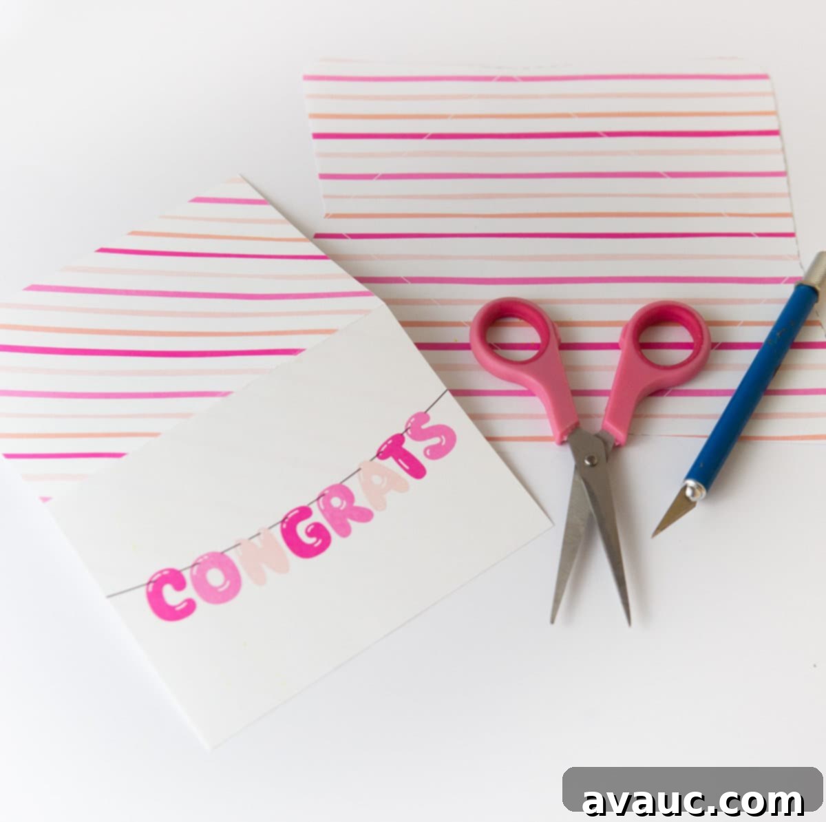 A printer actively printing a free printable baby card template onto white cardstock, showing the clear quality of the design.