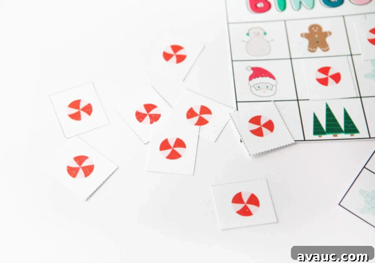 Printed sheets of 'X' chips for bingo markers, ready to be cut out.
