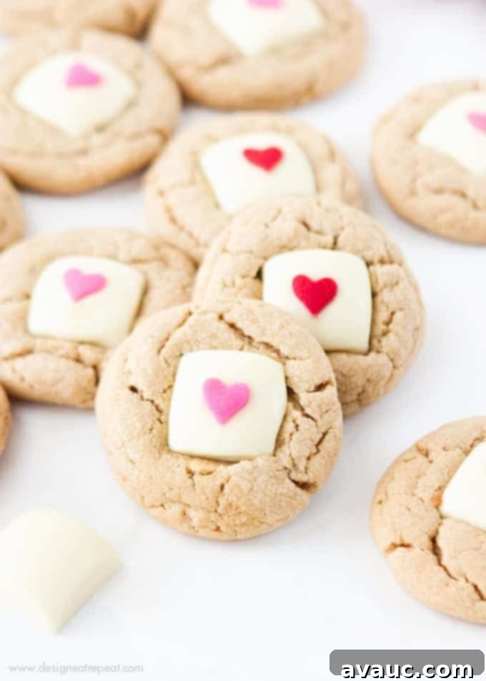 White Chocolate Peanut Butter Heart Cookies