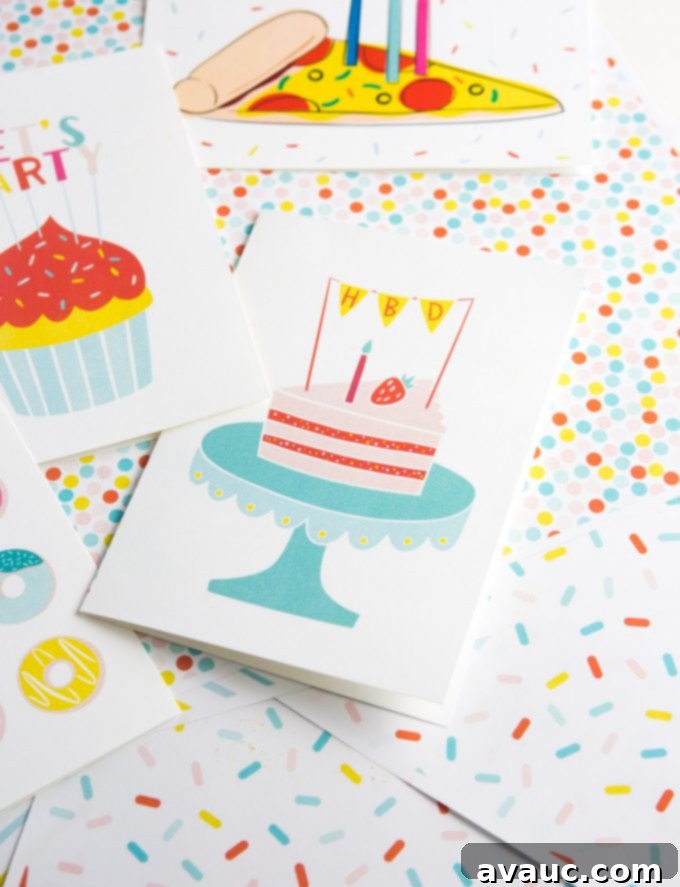 Print Your Own: 4 Free Birthday Cards for Adults 6 Free printable birthday cake slice card with pink icing and a strawberry.