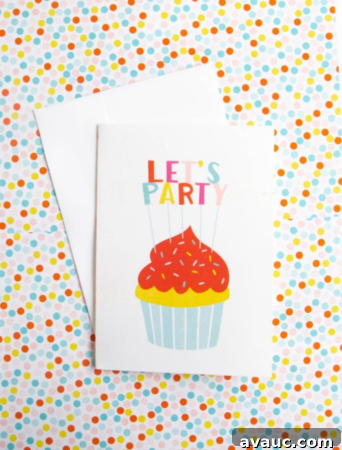 Print Your Own: 4 Free Birthday Cards for Adults 7 Colorful free printable cupcake themed birthday card.