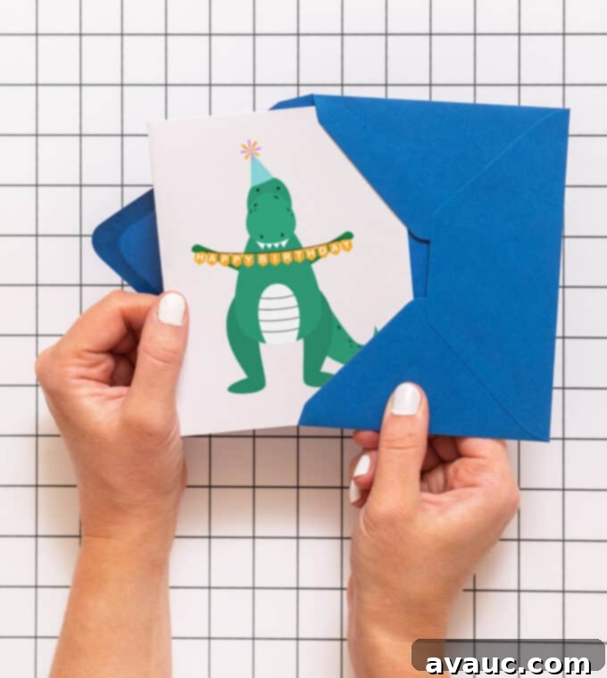 Roar-some Printable Dino Birthday Card 2 Free printable T-Rex dinosaur birthday card for kids