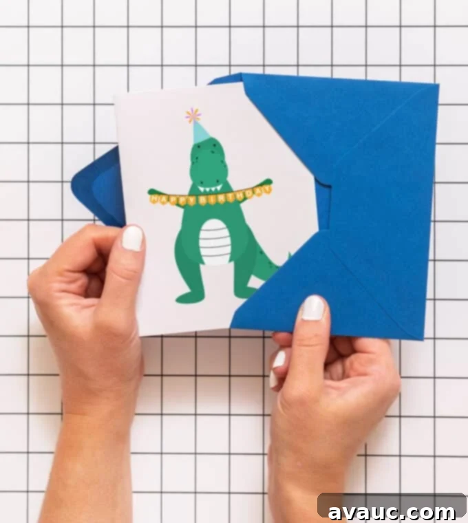Roar-some Printable Dino Birthday Card 6 Close-up of the printable T-Rex dinosaur birthday card, highlighting its vibrant details