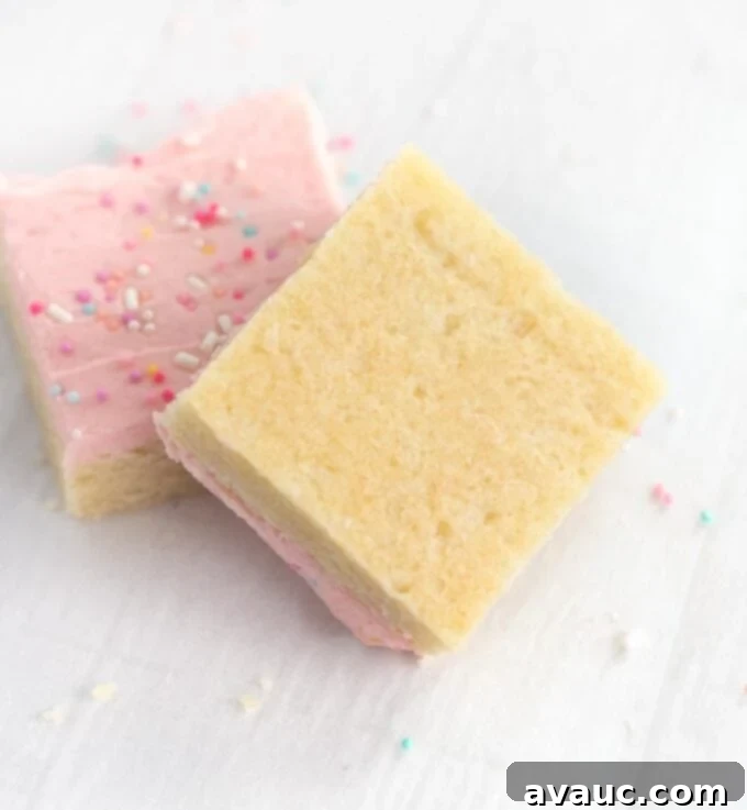 Bottom of sugar cookie bars, showing the thick, tender base