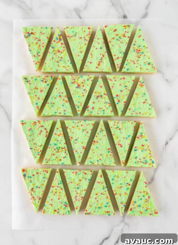 step 4 of how to cut triangle christmas trees out of 9x13 pan of sugar cookie bars