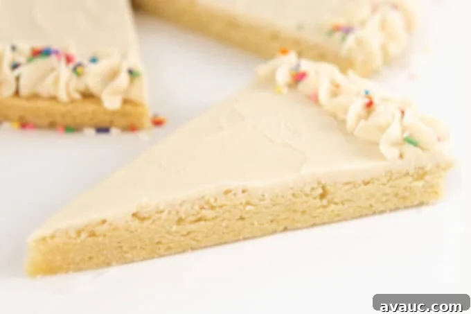 slice of sugar cookie cake