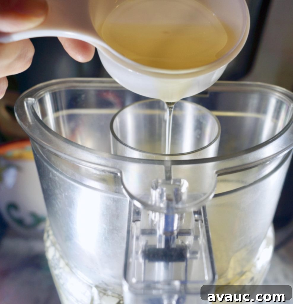 Food processor making homemade ranch dressing