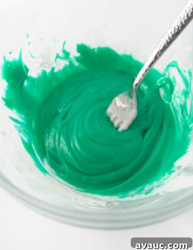 Quick and Easy Sugar Cookie Glaze 6 bowl of green powdered sugar and water icing