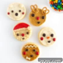 Close-up of a decorated reindeer Christmas cookie