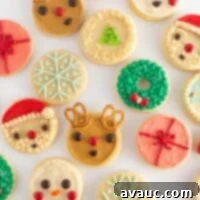 12 easy circle Christmas cookie designs, including a variety of festive shapes