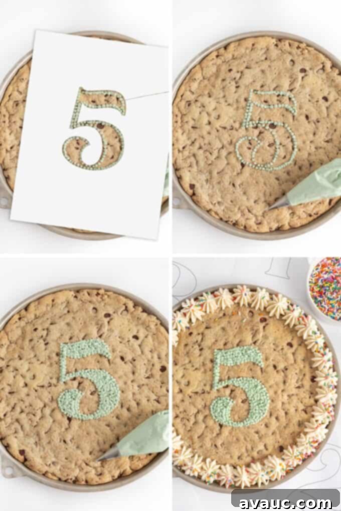 The Grand Birthday Cookie Cake 10 how to write on cake using large cake number stencil