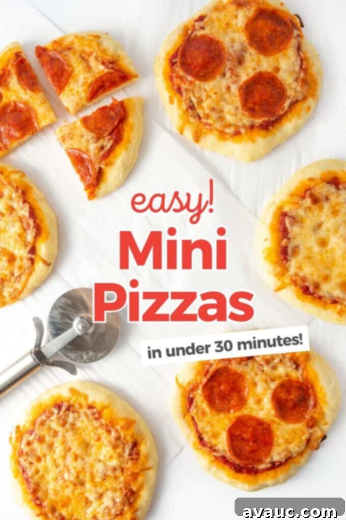 Easy Mini Pizzas for Little Chefs 2 mini pizzas for kids with cheese and pepperoni toppings