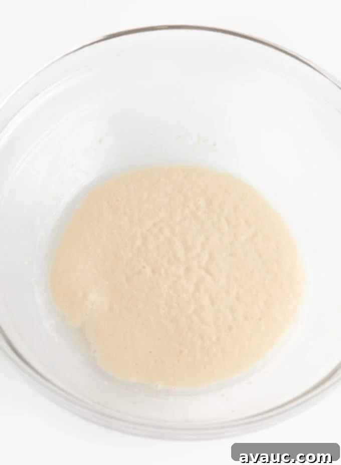 Easy Mini Pizzas for Little Chefs 6 bowl of bloomed yeast