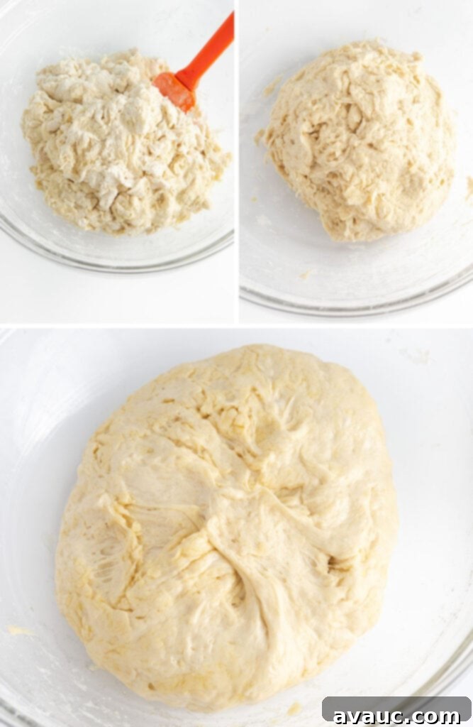 Easy Mini Pizzas for Little Chefs 7 mixing dough for mini pizzas for kids