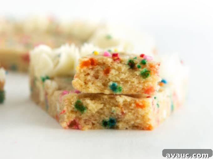 Vibrant Chewy Funfetti Cookie Cake 5 A close-up shot of the raw funfetti cookie dough, speckled with sprinkles and white chocolate chips.