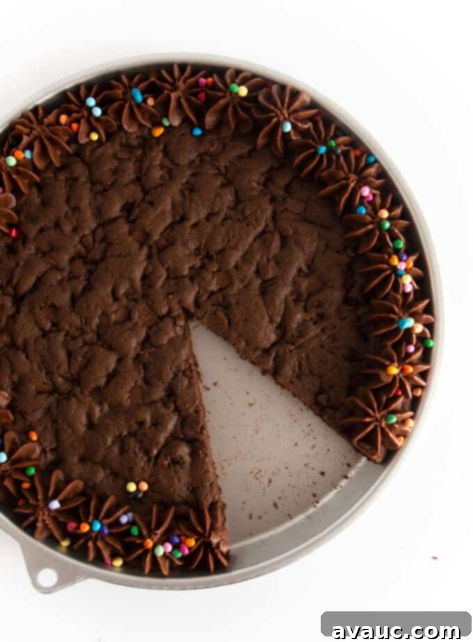 Decadent Triple Chocolate Cookie Cake 10 triple chocolate cookie cake with rainbow chip sprinkles