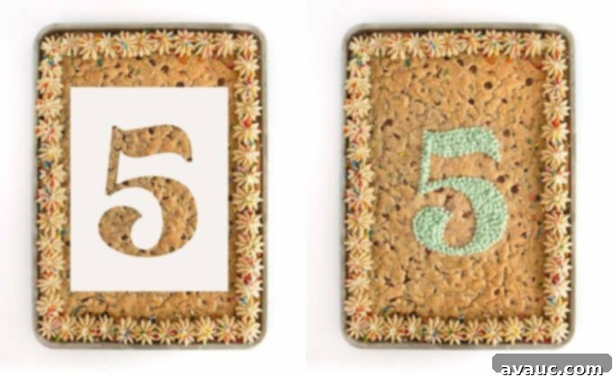 Giant Cookie Bar 11 number cookie cake stencils