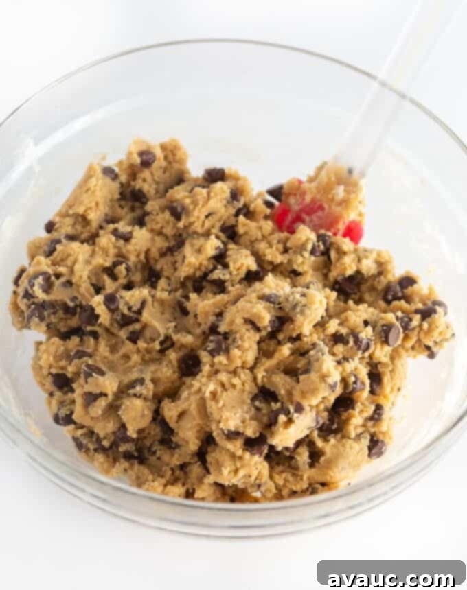 Giant Cookie Sandwich 7 Bowl of homemade chocolate chip cookie dough