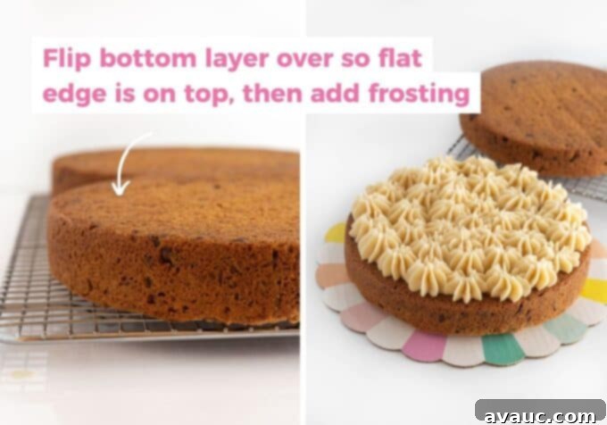 Giant Cookie Sandwich 10 Instructions on how to flip the bottom cookie cake layer over for a flat surface