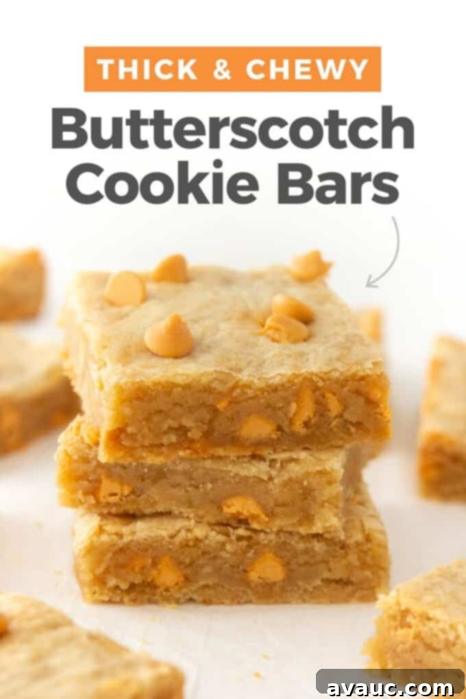 Gourmet Butterscotch Bars 2 stack of butterscotch cookie bars