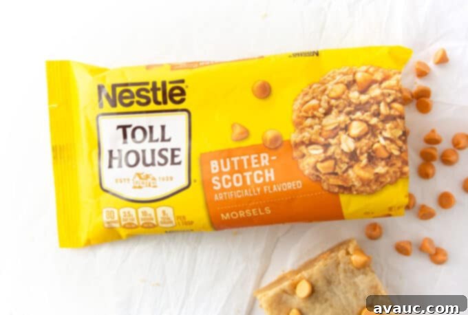 Gourmet Butterscotch Bars 4 bag of Nestle Tollhouse butterscotch baking chips