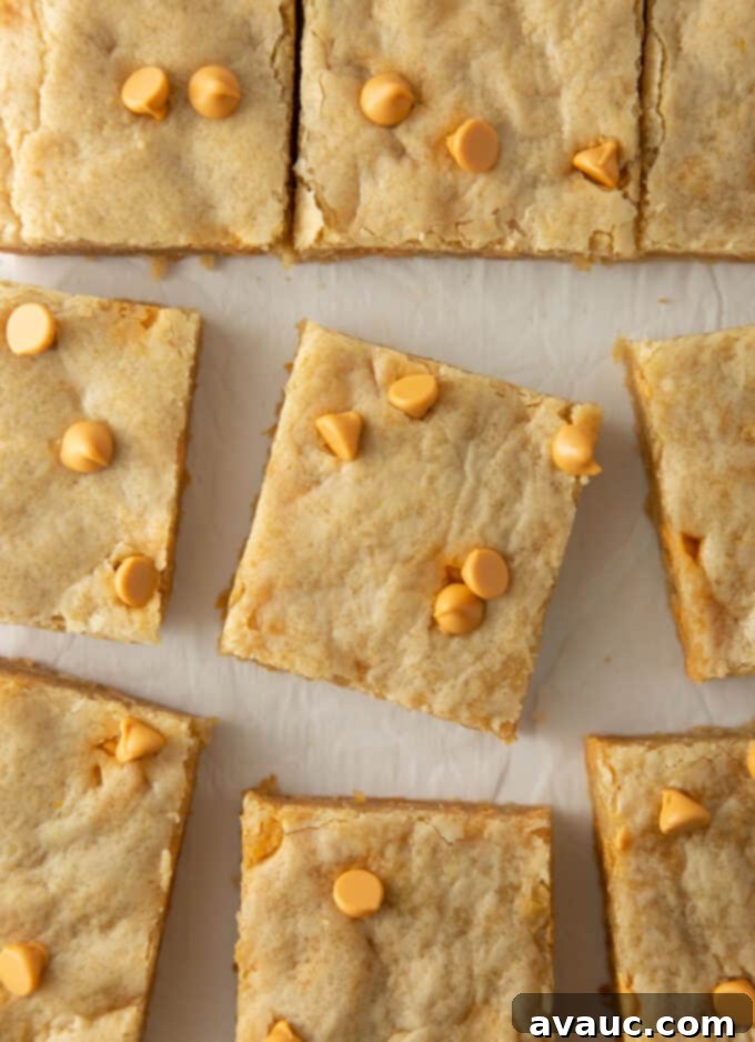 Gourmet Butterscotch Bars 8 butterscotch cookie bars cut into squares