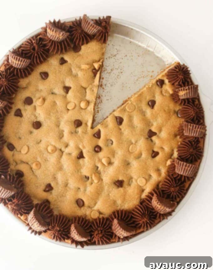 Decadent Peanut Butter Cookie Cake 2 Deliciously thick slice of Peanut Butter Cookie Cake with chocolate peanut butter frosting