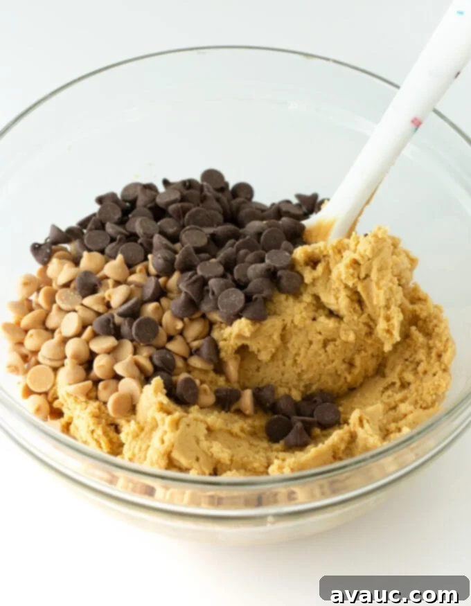 Decadent Peanut Butter Cookie Cake 6 Mixing cookie cake dough in a stand mixer