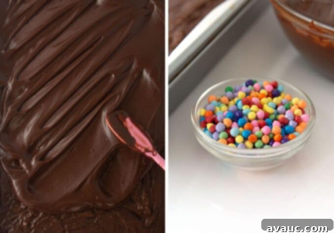 Decorating cosmic brownies with sprinkles