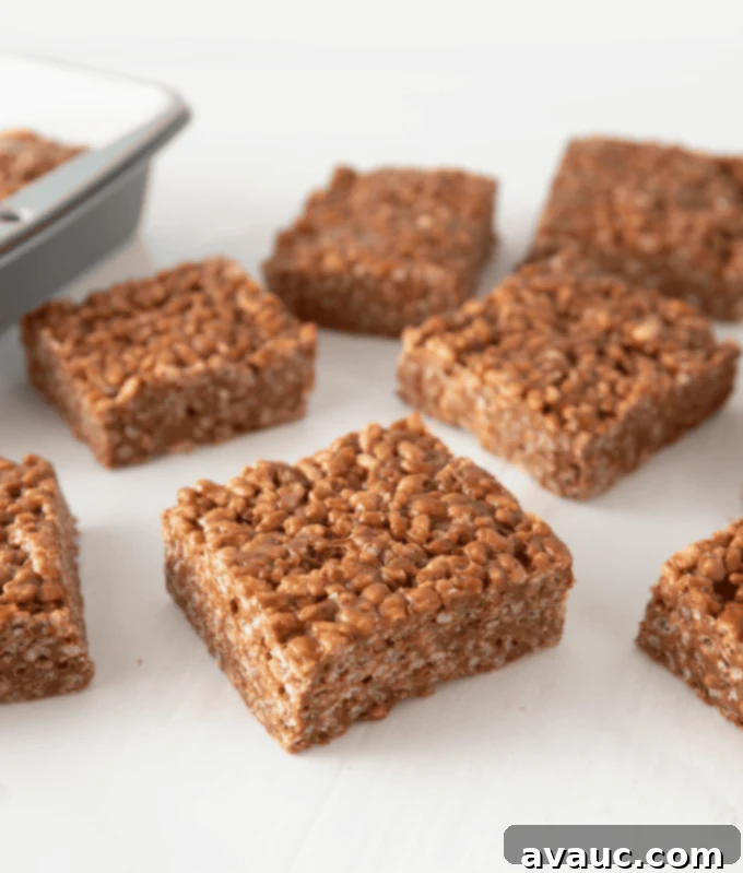 Easy 5-Ingredient Star Crunch Bars 4 A large pan of Star Crunch bars, perfectly set and cut into squares, ready for serving.