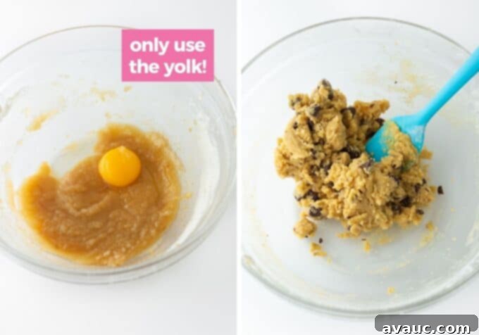 One Epic Chocolate Chip Cookie 6 Cookie dough in a mixing bowl after all ingredients have been combined.