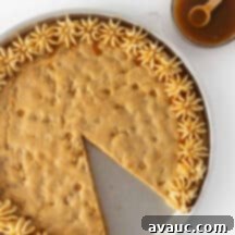 Decadent Chewy Butterscotch Chip Cookie Cake 10 Close-up of a slice of chewy butterscotch chip cookie cake, showing the melted chips and soft texture.
