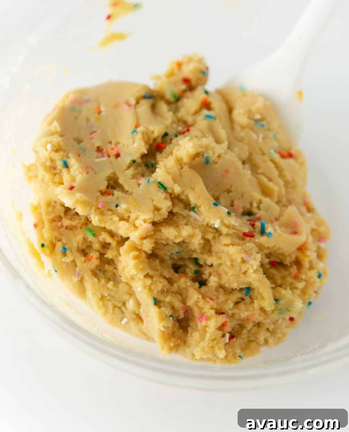 Frosted Funfetti Cookies 5 bowl of funfetti birthday cake cookie dough with sprinkles